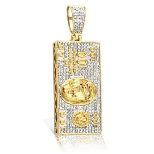 10KY 0.55CTW DIAMOND $100 BILL PENDANT