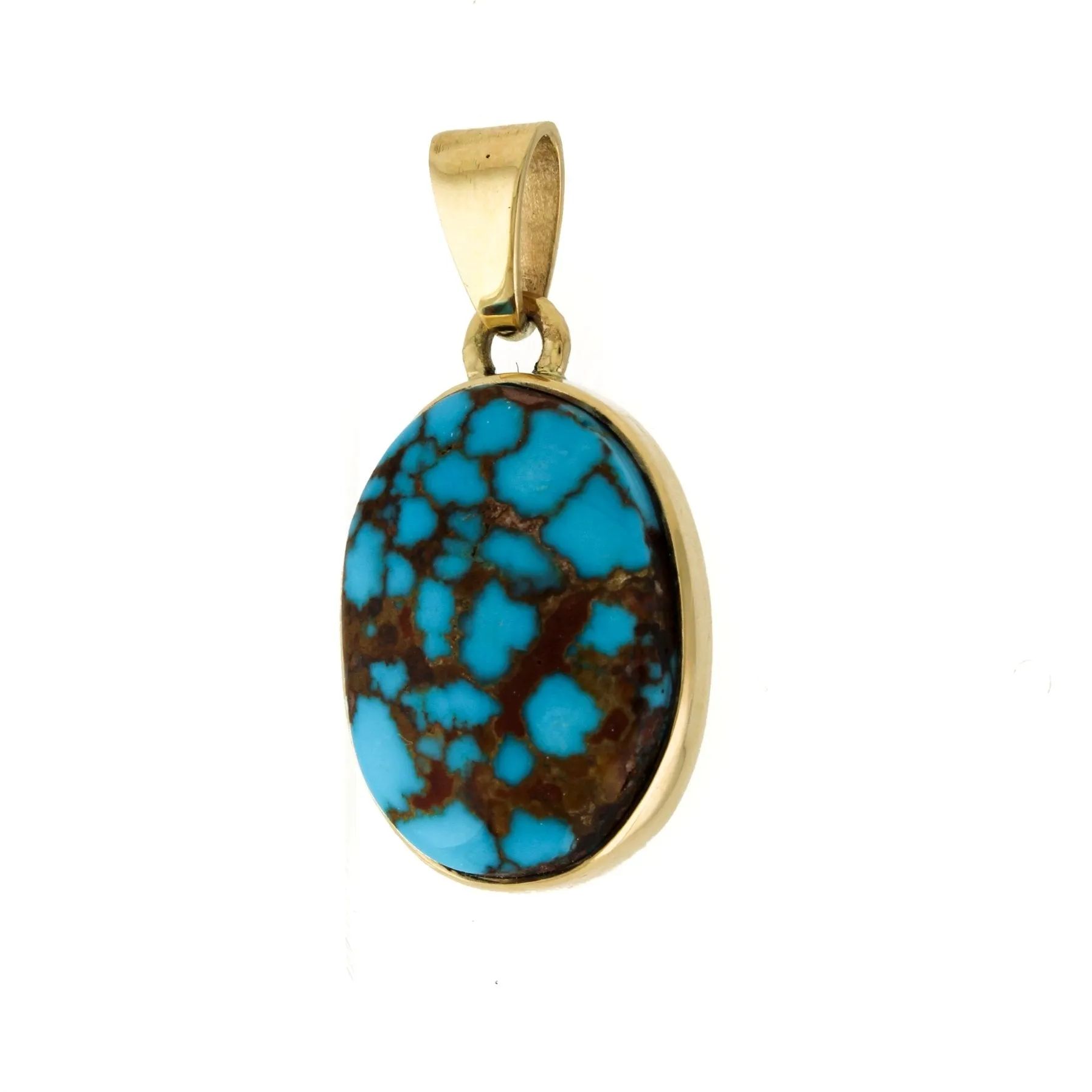 14 K x Egyptian Turquoise Oval Pendant