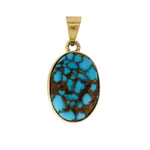14 K x Egyptian Turquoise Oval Pendant