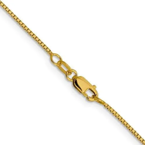 14K 2.5mm Solid Octagonal Box Gold Chain with Lobster Clasp