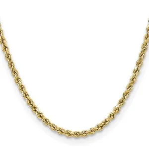14K 4.3 mm Semi Solid Diamond-cut Rope with Lobster Clasp Gold Chain