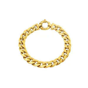 14k Double Finish Chunky Gold Curb Pendant