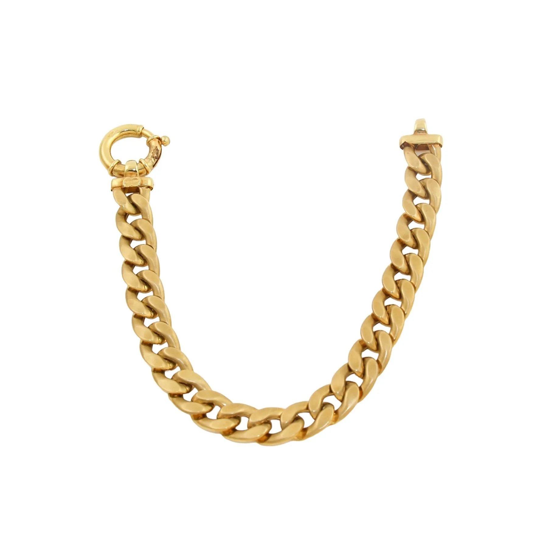 14k Double Finish Chunky Gold Curb Pendant