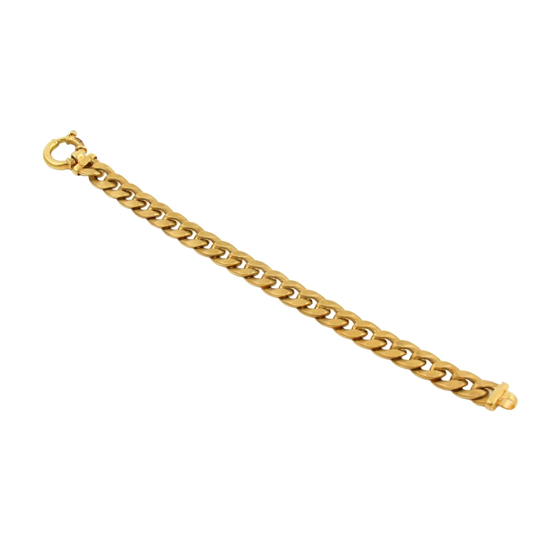 14k Double Finish Chunky Gold Curb Pendant
