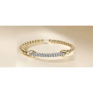 14K White & Yellow Gold Bujukan Diamond Split Bangle Bracelet - BG5083-62M45JJ