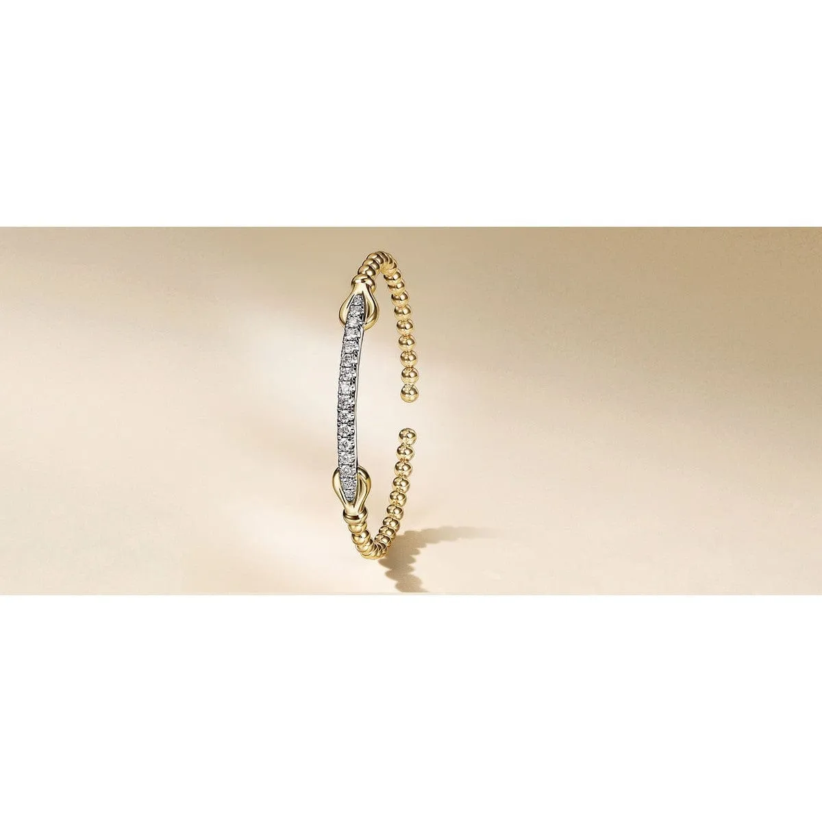14K White & Yellow Gold Bujukan Diamond Split Bangle Bracelet - BG5083-62M45JJ