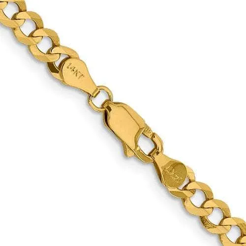 14K Yellow Gold 5.1 mm Flat Cuban Chain with Lobster Clasp