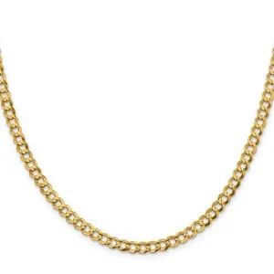 14K Yellow Gold 5.1 mm Flat Cuban Chain with Lobster Clasp