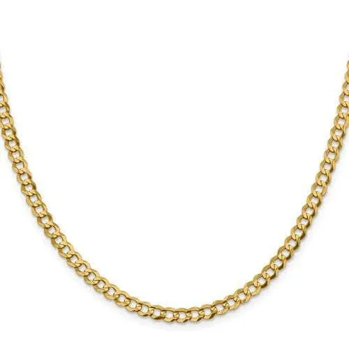 14K Yellow Gold 5.1 mm Flat Cuban Chain with Lobster Clasp
