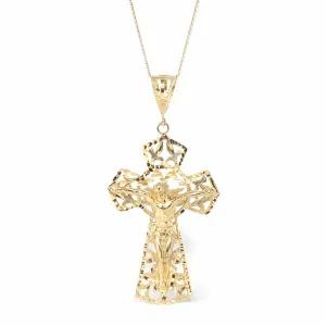 14k Yellow Gold Cross Pendant Necklace