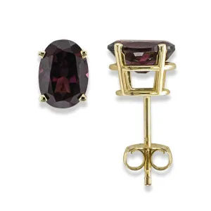 14KT 1.90 CTW OVAL RHODOLITE GARNET EARRINGS
