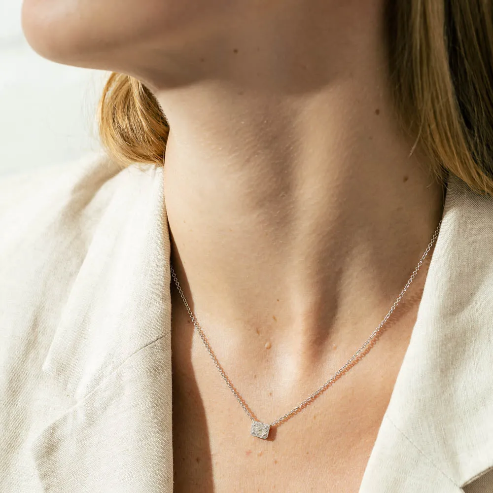 18ct White Gold .50ct Diamond Necklace