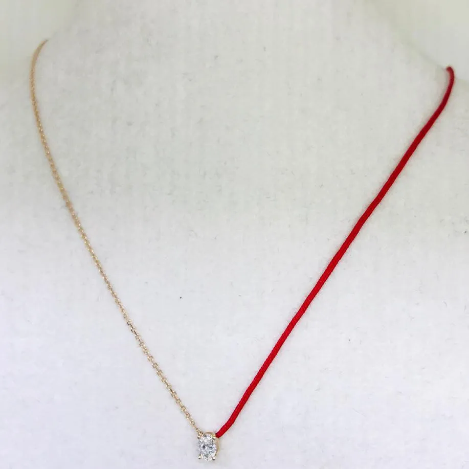18k Fancy Diamond Chain/Silk Cord Necklace