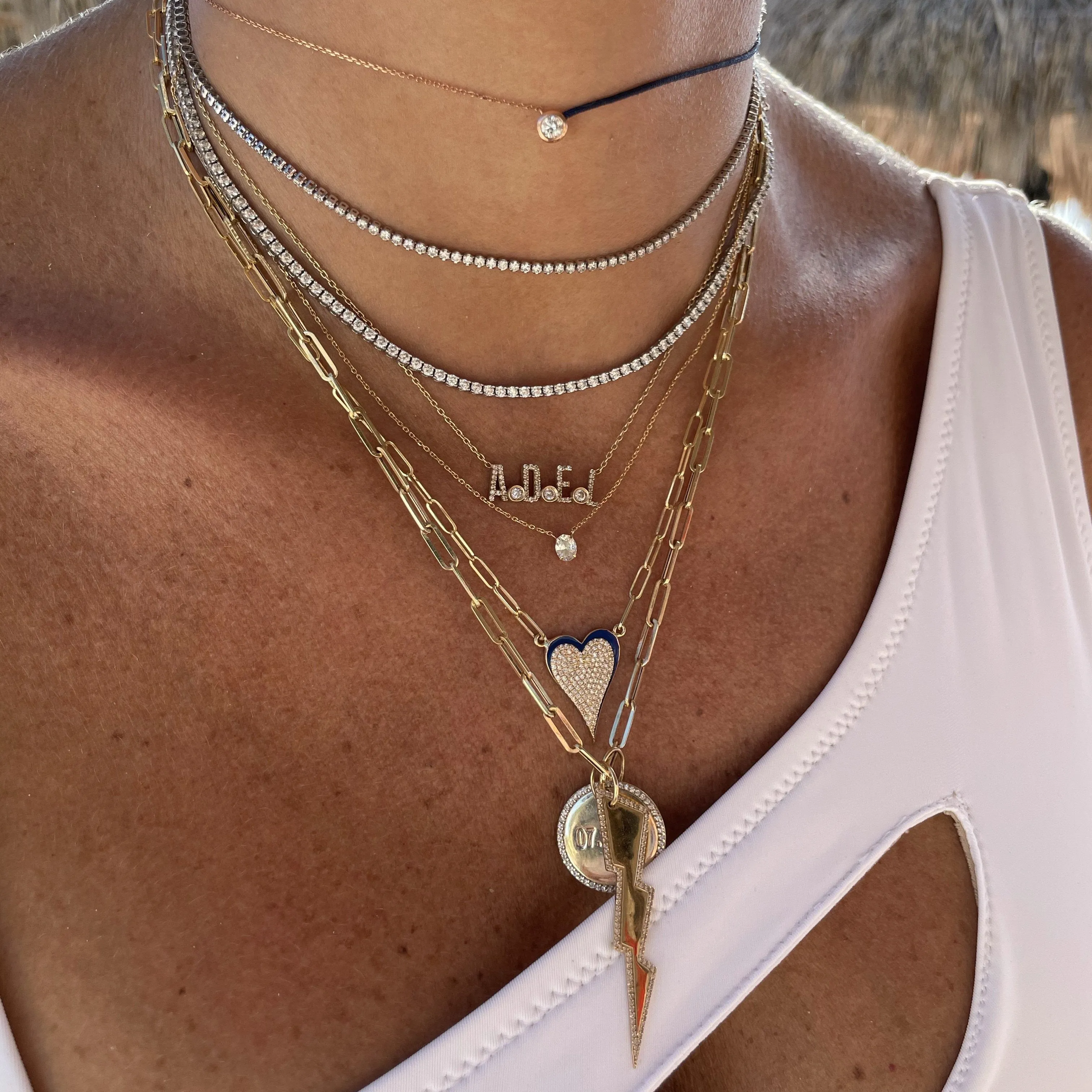 18k Fancy Diamond Chain/Silk Cord Necklace