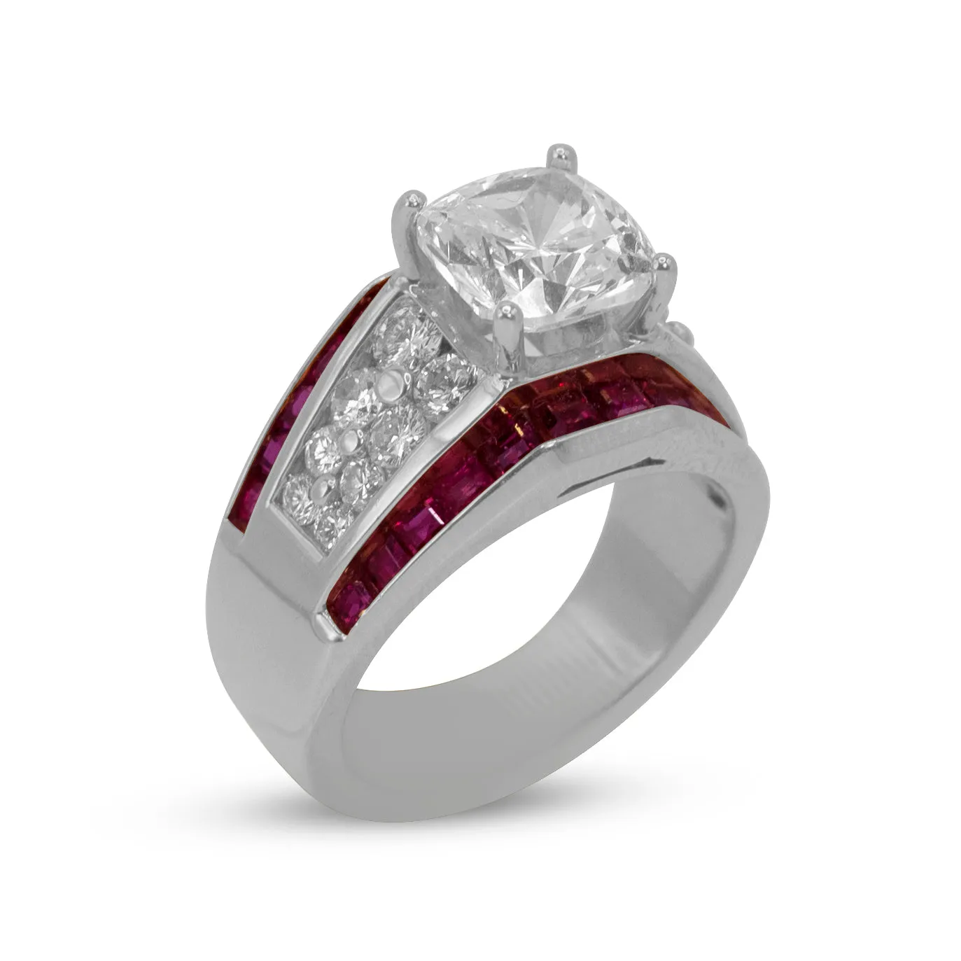 18k Fancy Ruby and Diamond Mounting Vintge Style Ring