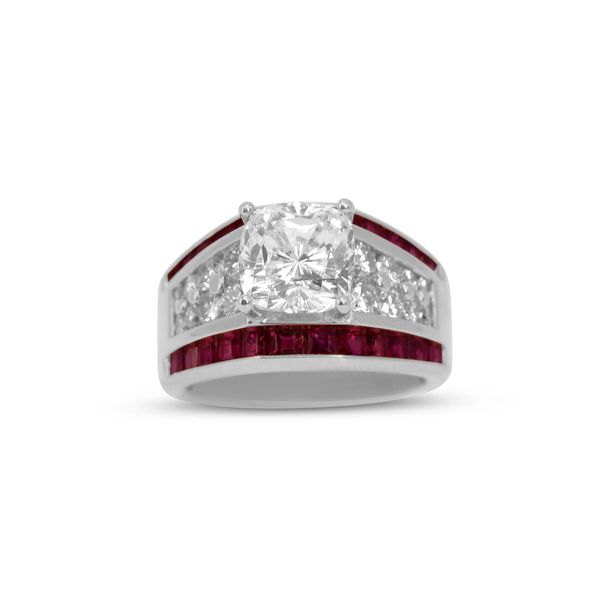 18k Fancy Ruby and Diamond Mounting Vintge Style Ring