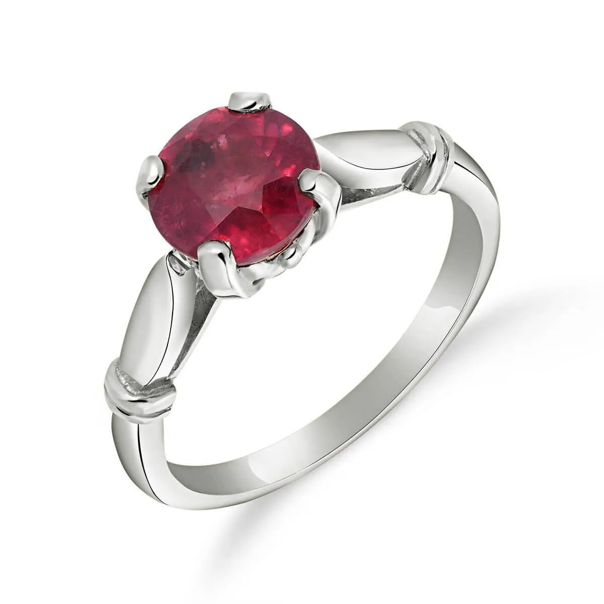 2 Carat 14K Solid White Gold Confide In Someone Ruby Ring