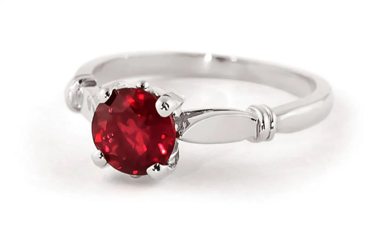 2 Carat 14K Solid White Gold Confide In Someone Ruby Ring