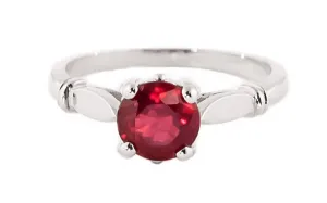 2 Carat 14K Solid White Gold Confide In Someone Ruby Ring