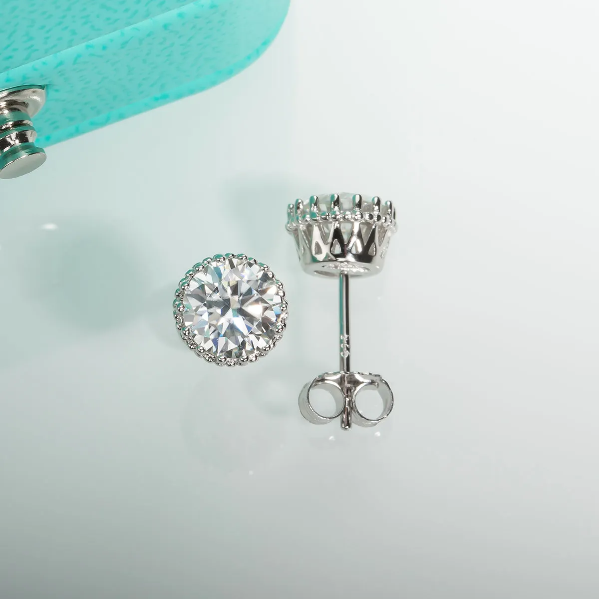 2.0CTTW D Color Moissanite 925 Sterling Silver   Earrings