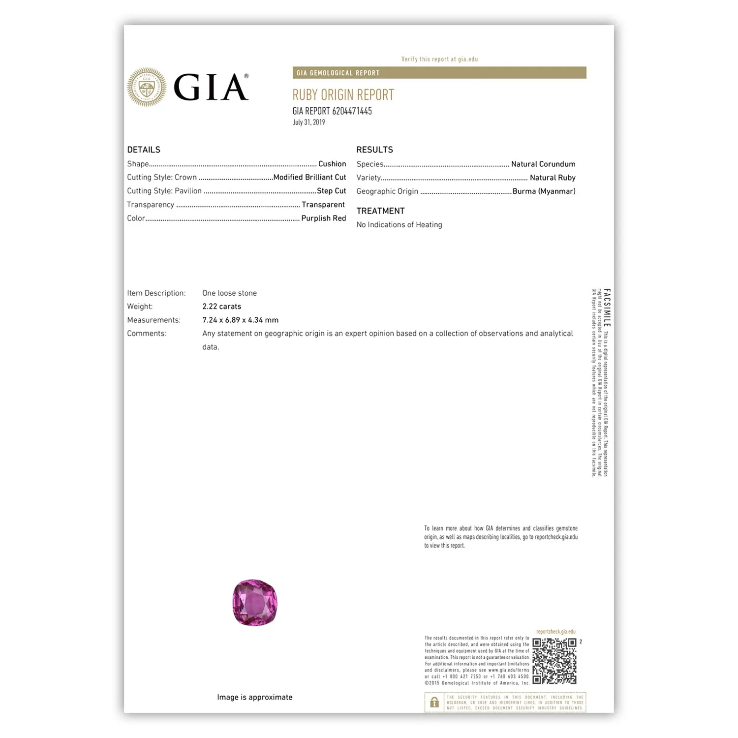 2.22ct GIA Burma Ruby 3-Stone Ring with Diamonds Platinum