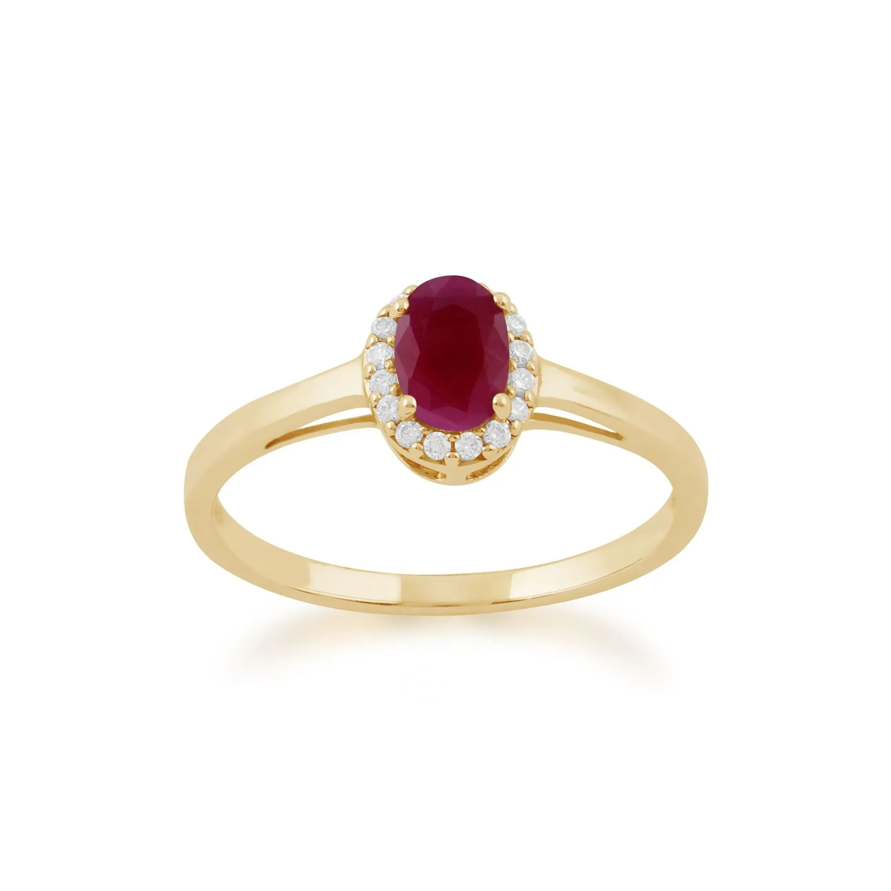 9 karat Gelbes Gold Rubin & Diamant Ringe
