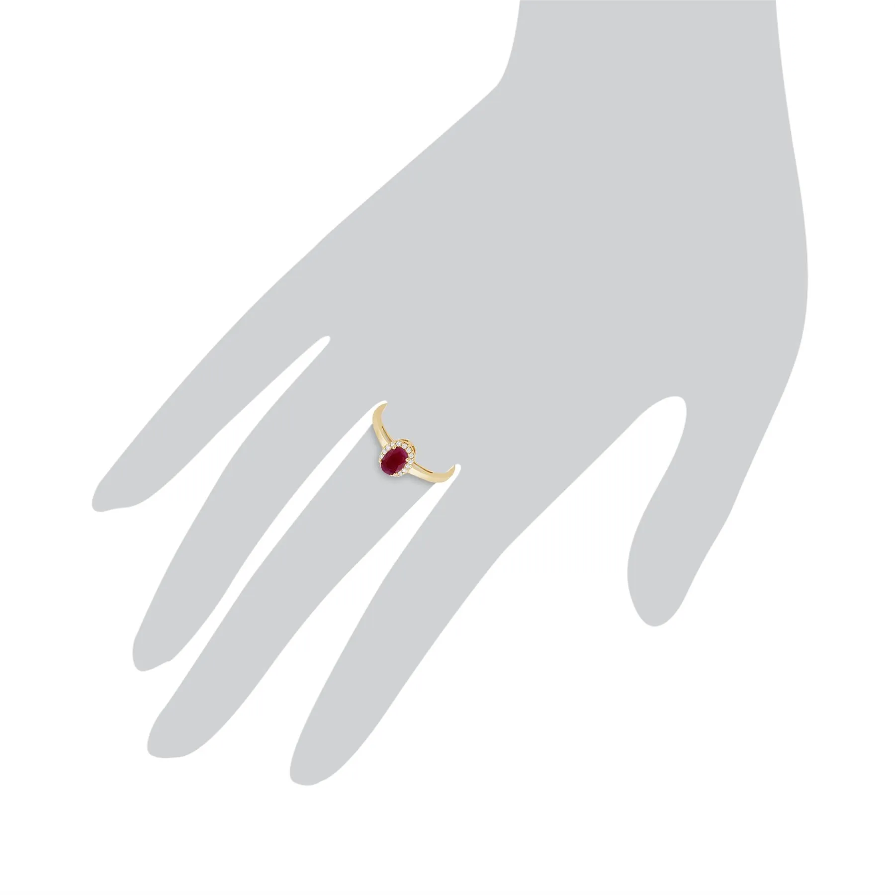 9 karat Gelbes Gold Rubin & Diamant Ringe