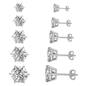 925 Sterling Silver Diamond Studs
