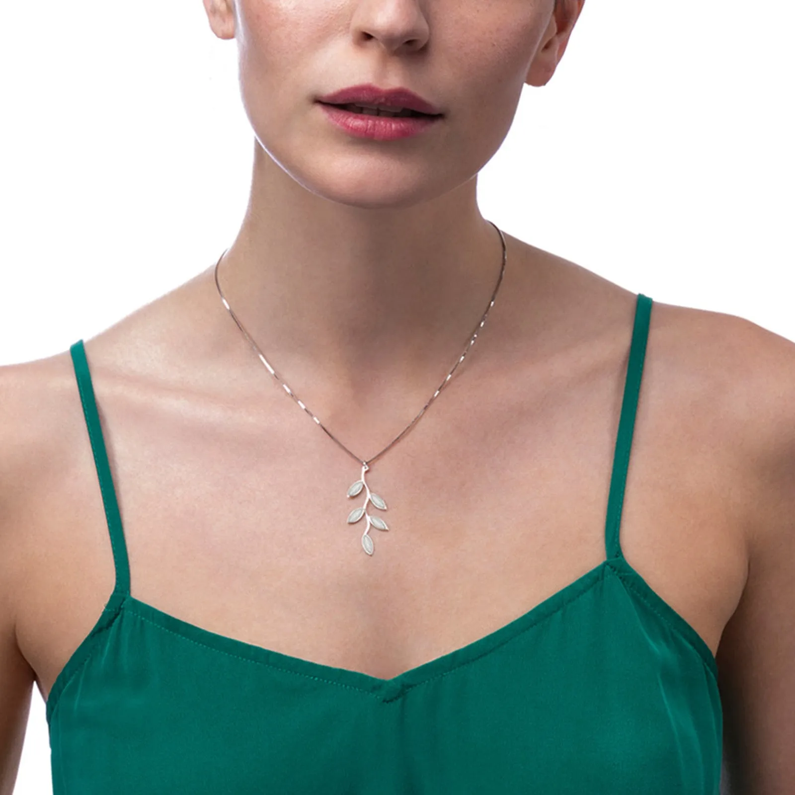 925 Sterling Silver Olive Leaf Necklace Pendant