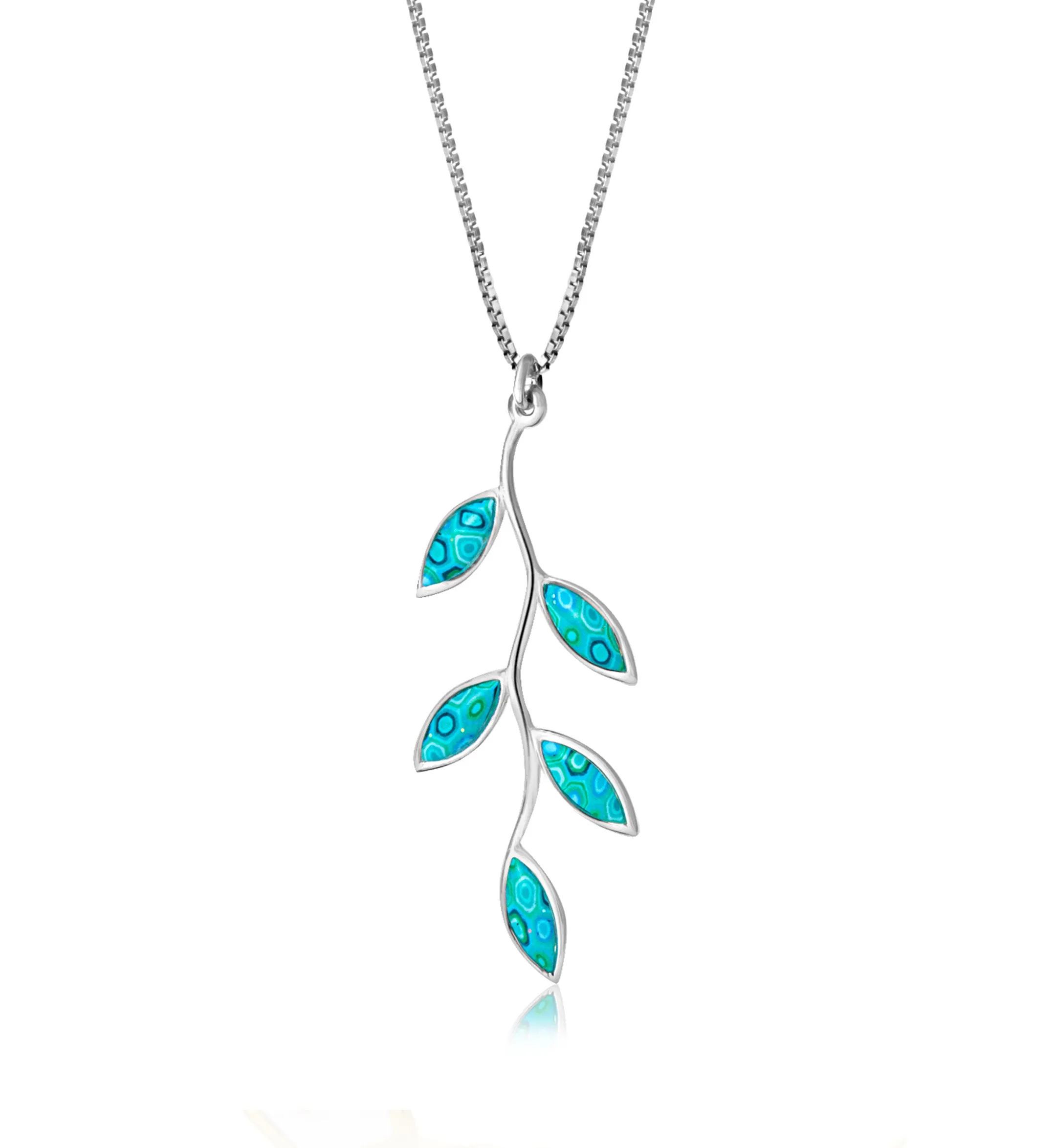 925 Sterling Silver Olive Leaf Necklace Pendant