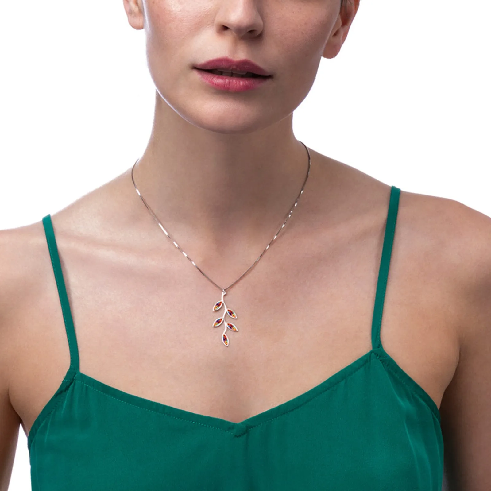 925 Sterling Silver Olive Leaf Necklace Pendant