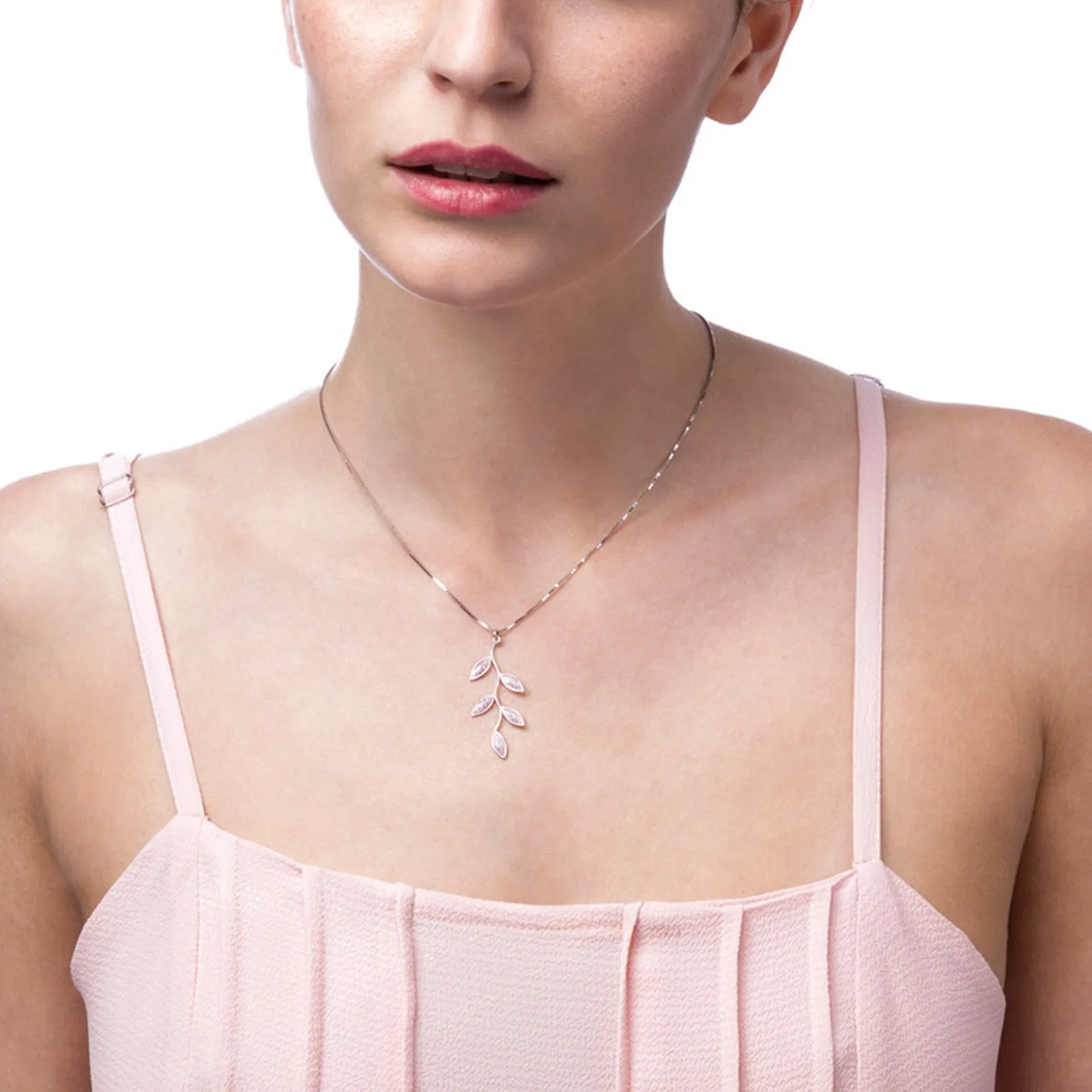 925 Sterling Silver Olive Leaf Necklace Pendant