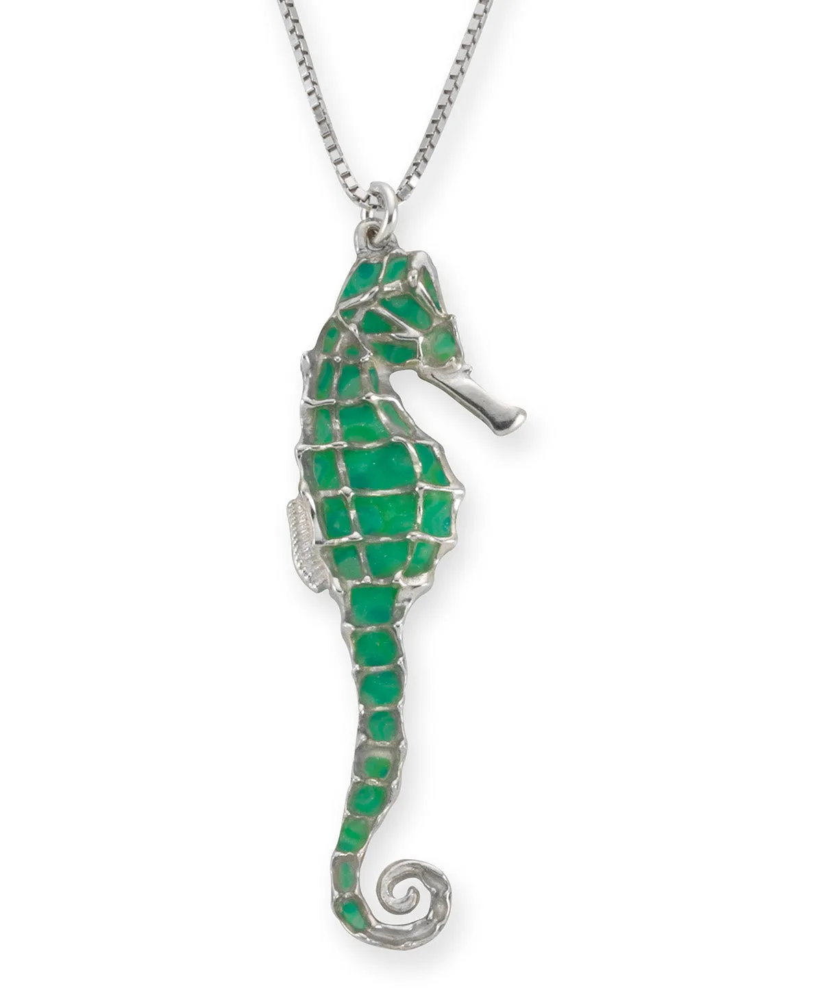 925 Sterling Silver Seahorse Necklace Handcrafted Pendant
