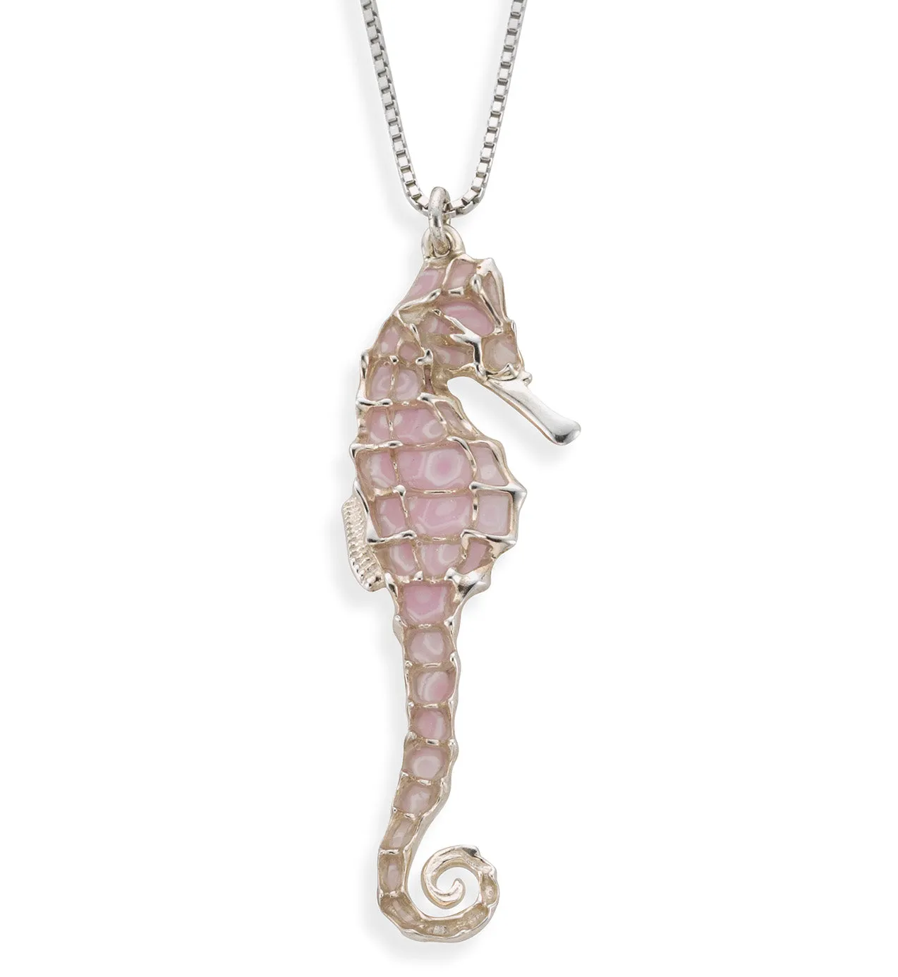 925 Sterling Silver Seahorse Necklace Handcrafted Pendant
