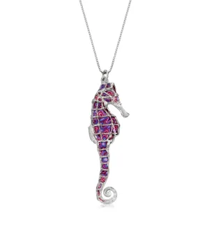 925 Sterling Silver Seahorse Necklace Handcrafted Pendant