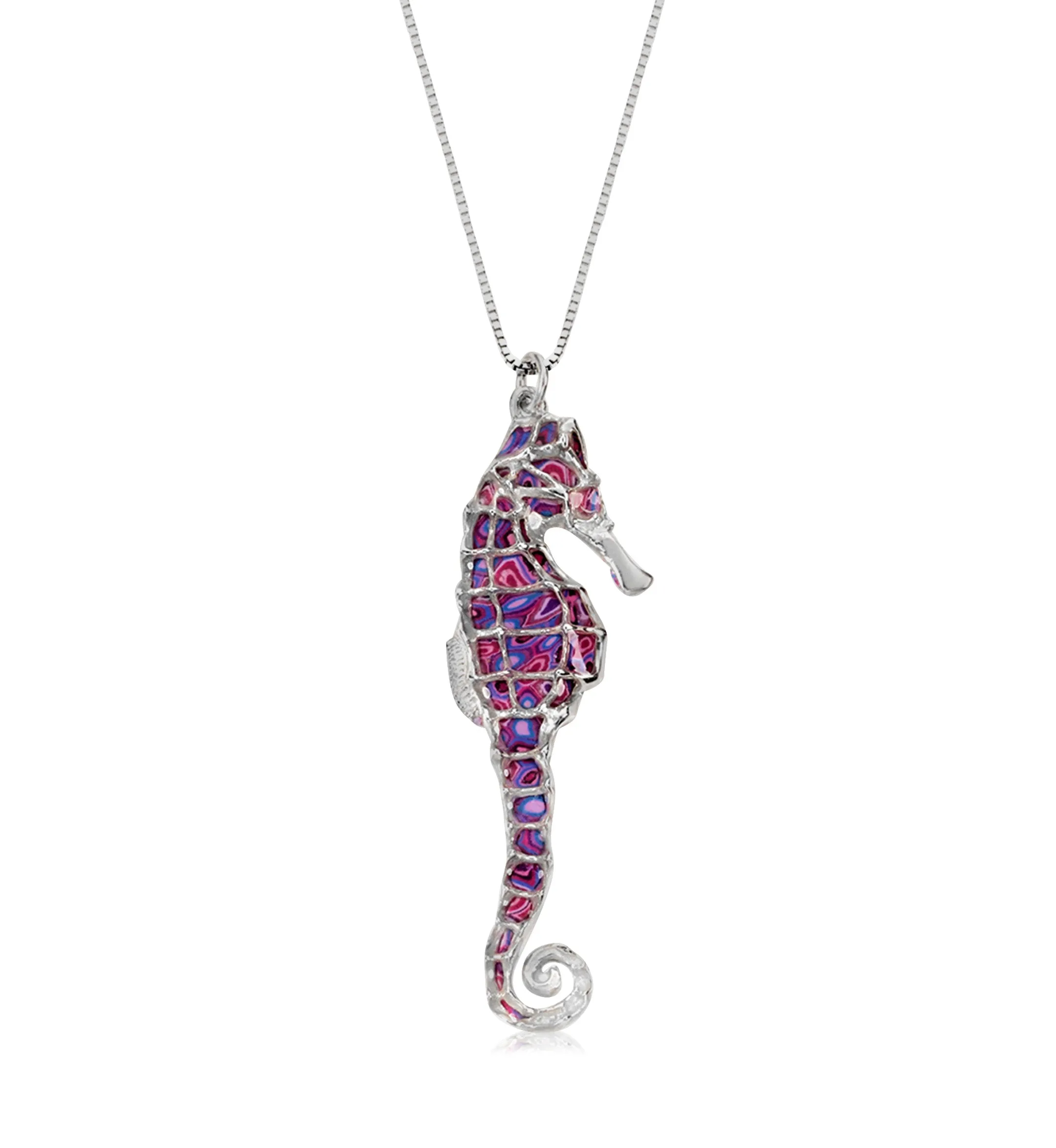 925 Sterling Silver Seahorse Necklace Handcrafted Pendant