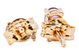 9ct Yellow Gold Amethyst Earrings