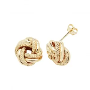 9ct Yellow Gold Double Knot Stud Earrings ER532