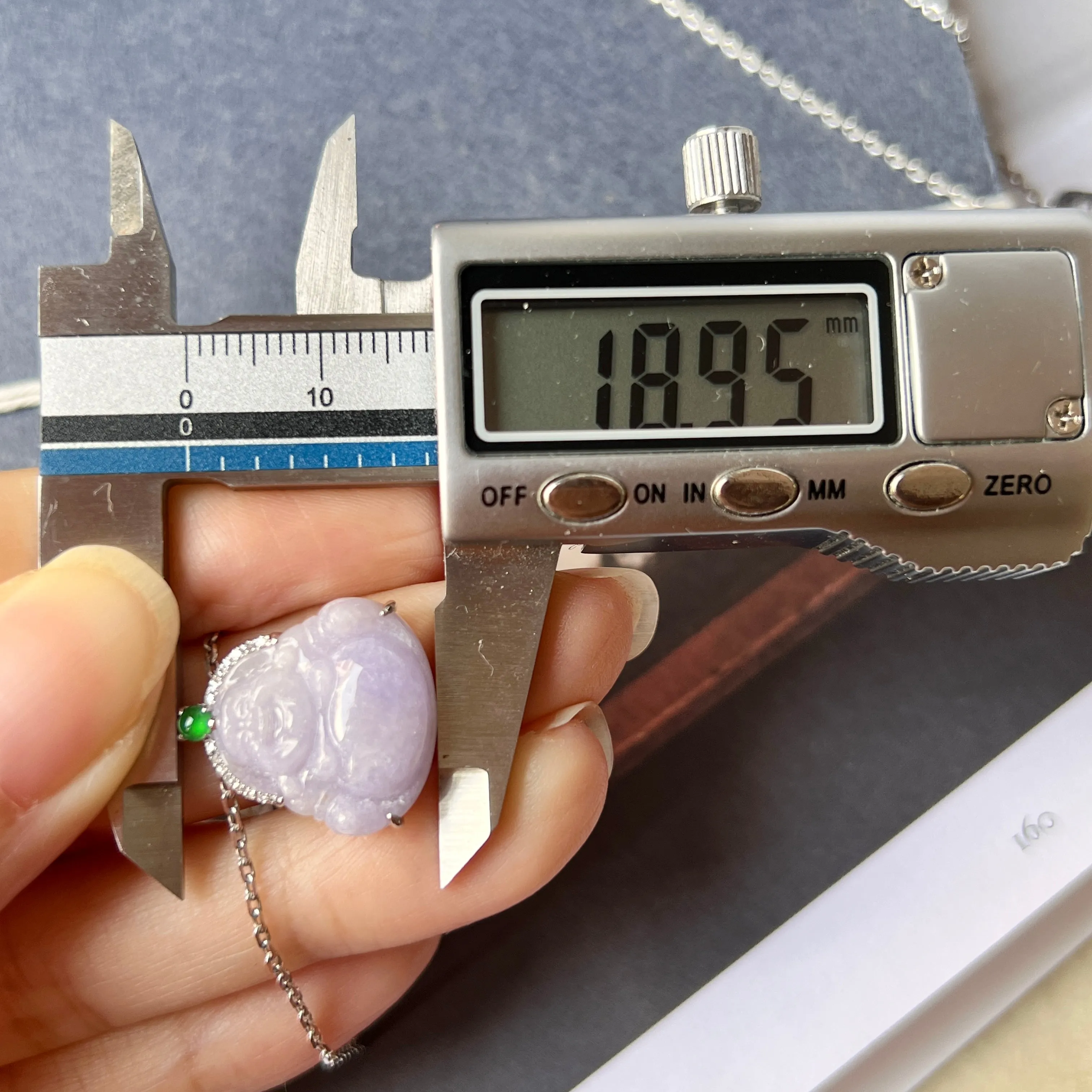 A-Grade Lavender Jadeite Bespoke Buddha Pendant No.171960