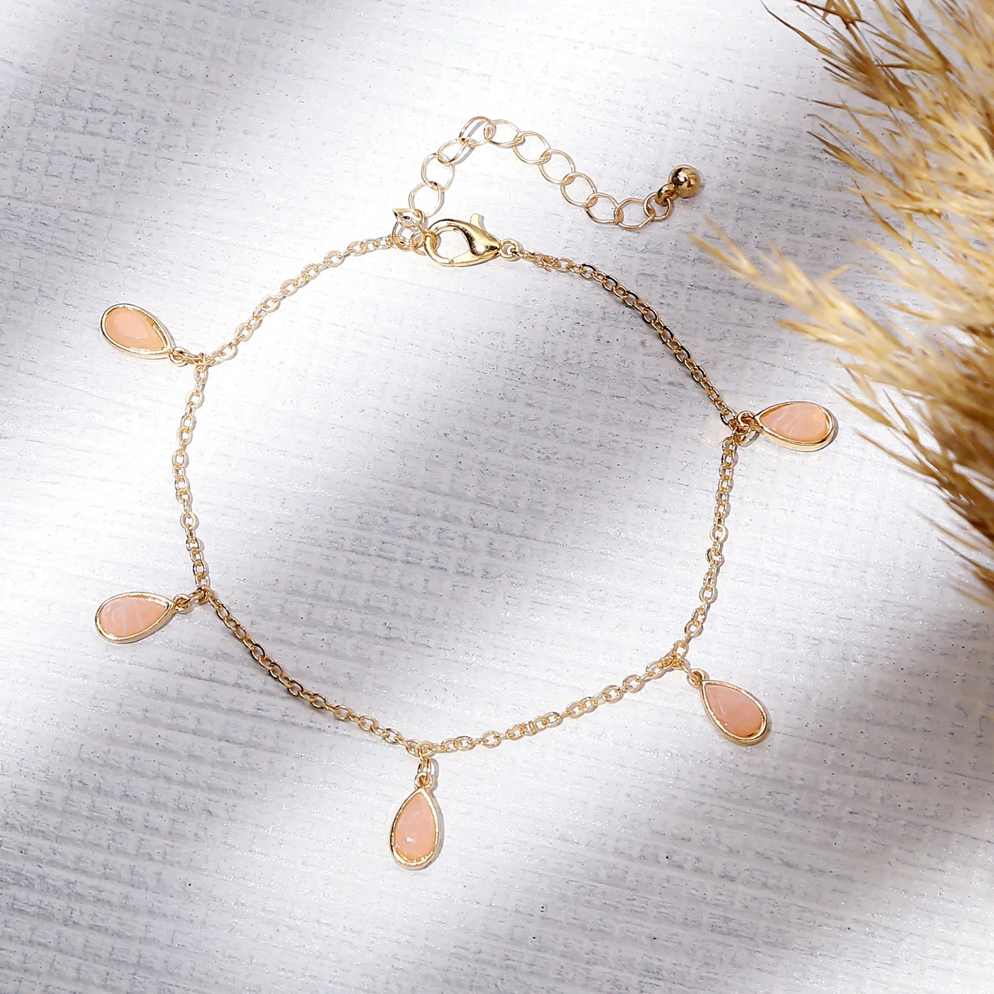Accessorize London  Women's Stone Drop Anklet