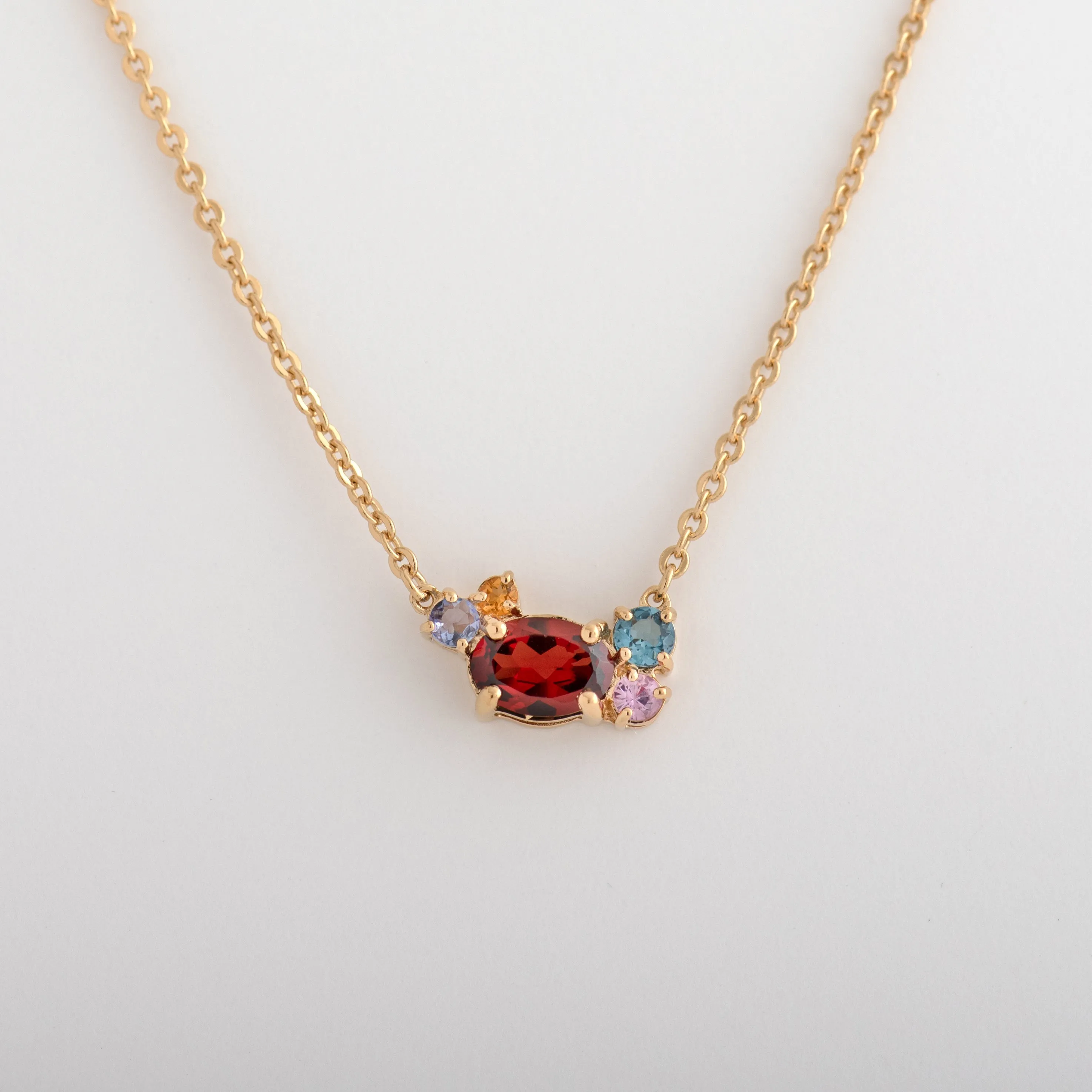 Adelphia Garnet Cluster Necklace