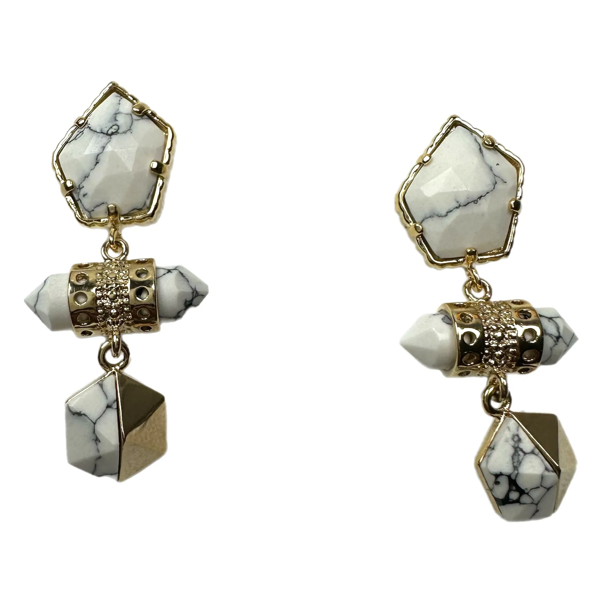 Alessia White Howlite Drop Earrings