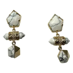 Alessia White Howlite Drop Earrings