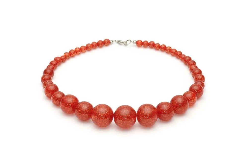 Amber Glitter Bead Necklace