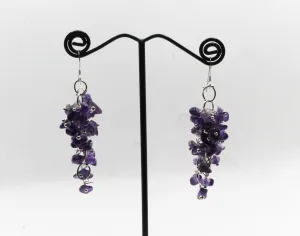Amethyst Cluster Crystal Earrings