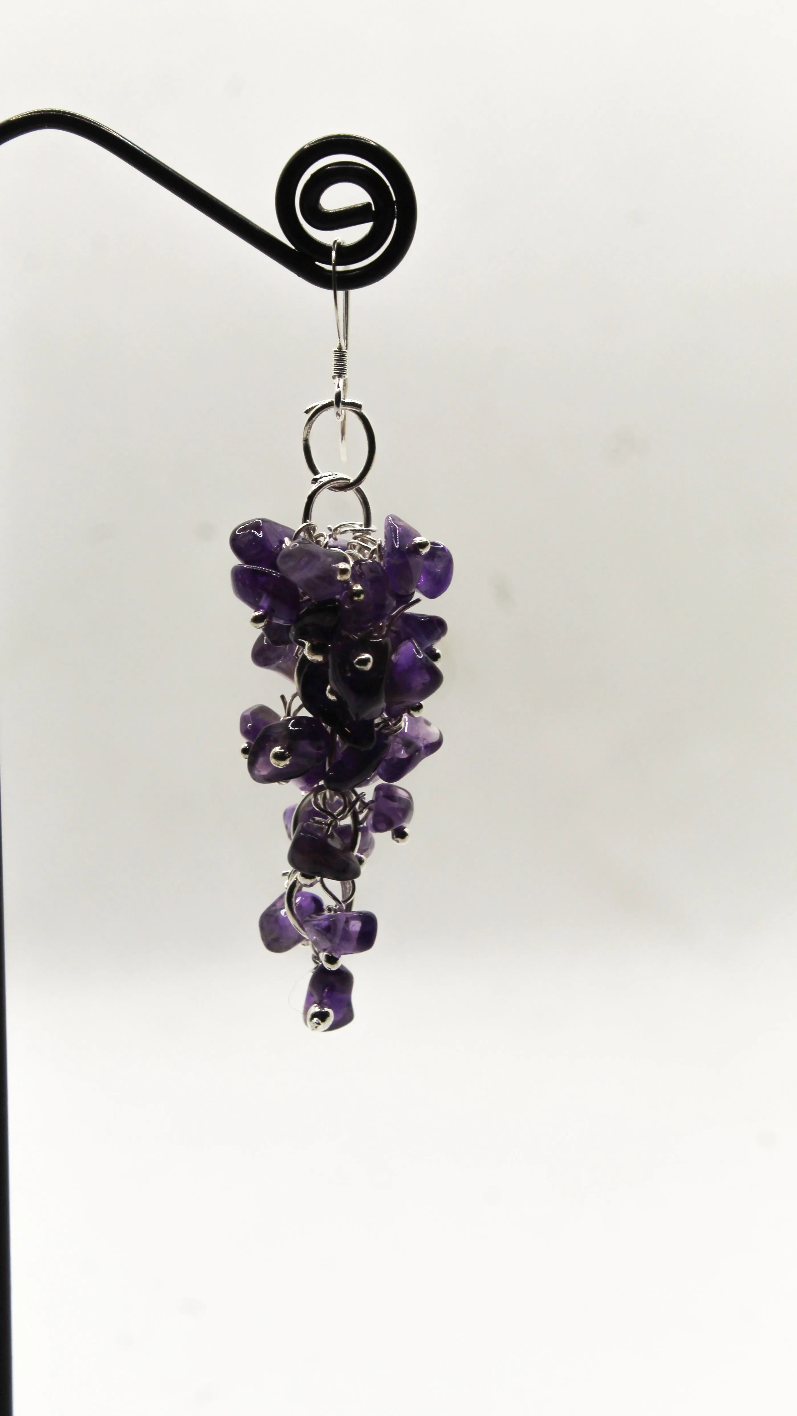 Amethyst Cluster Crystal Earrings