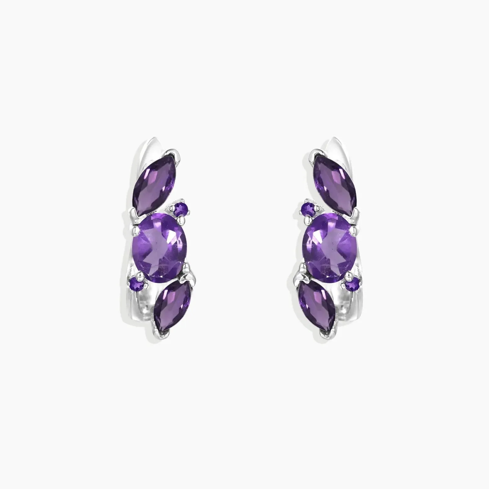 Amethyst Venus Earrings in Sterling Silver