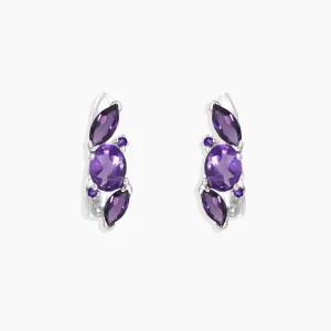 Amethyst Venus Earrings in Sterling Silver