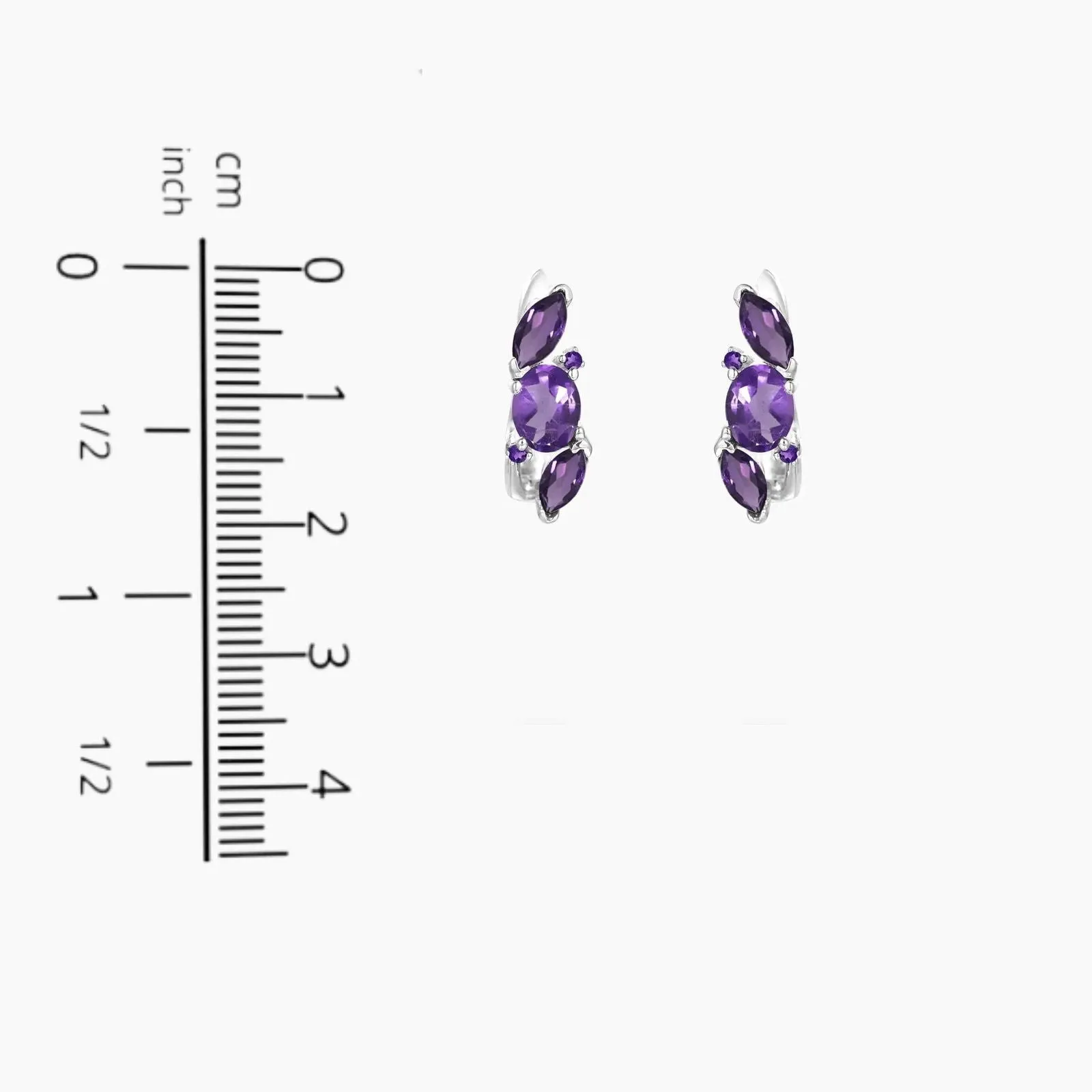 Amethyst Venus Earrings in Sterling Silver