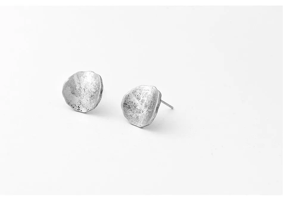 Antique Brushed Silver stud earrings